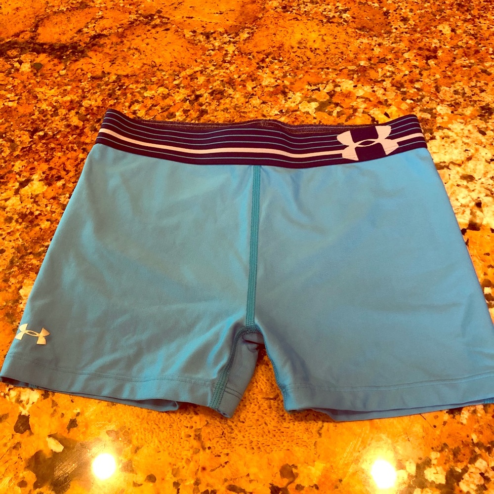 Baby blue nike pro spandex compression shorts